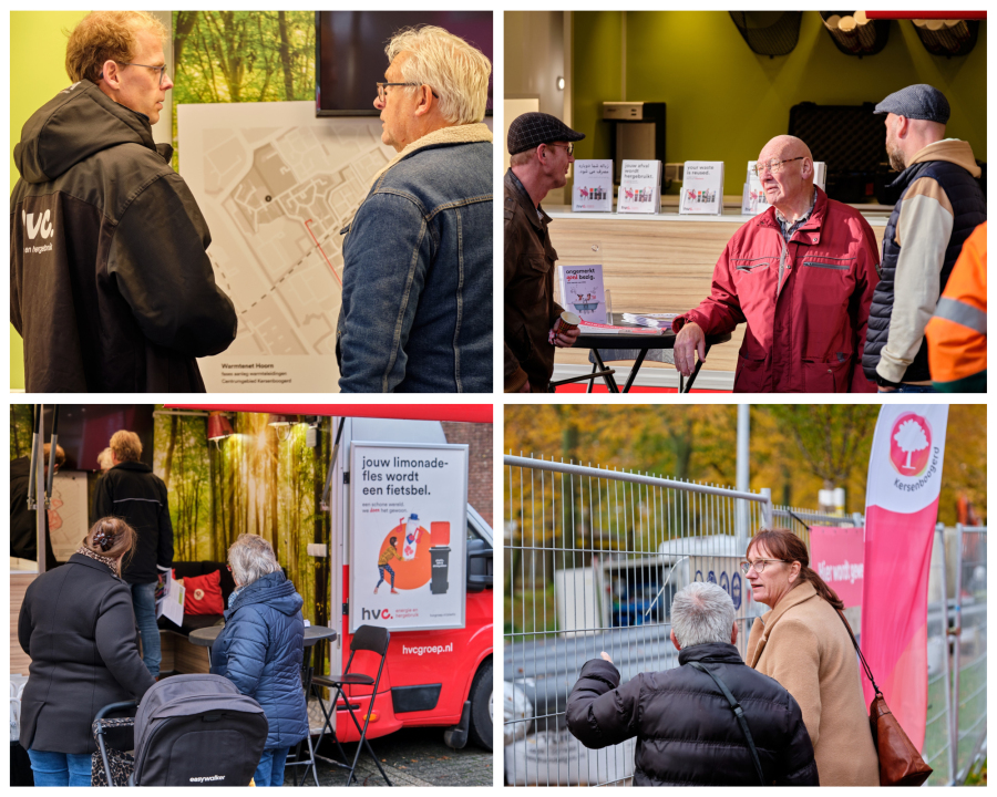 Collage van bewoners die met elkaar praten