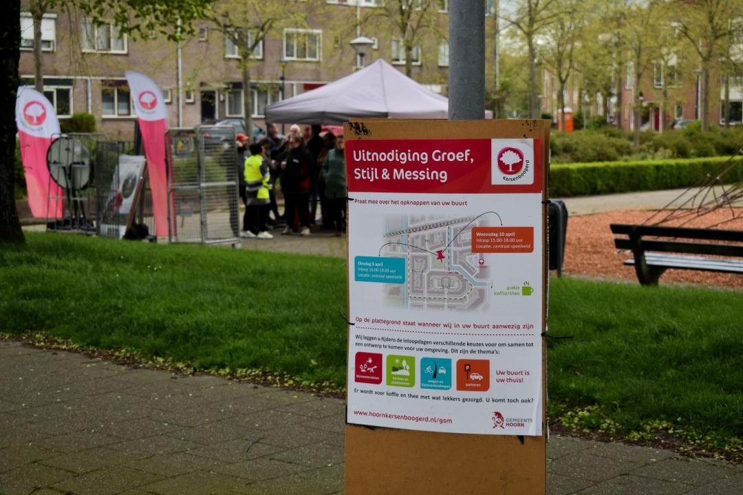 Informatiebord inloopmiddag Groef Stijl en Messing op 9 en 10 april